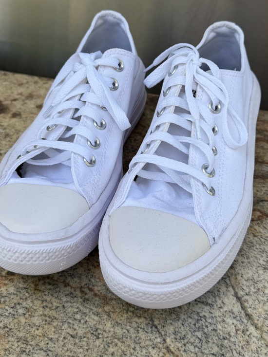 Converse Chuck Taylor All Star Move Canvas Platform Sneakers Shoes - White - Picture 10 of 16